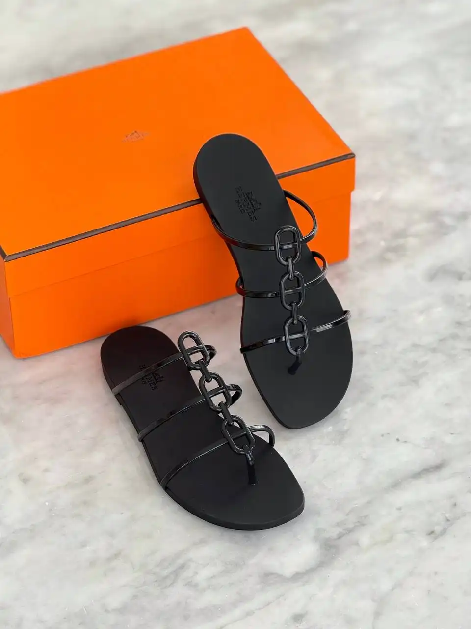 Hermes Mykonos Sandal Black - photo 1