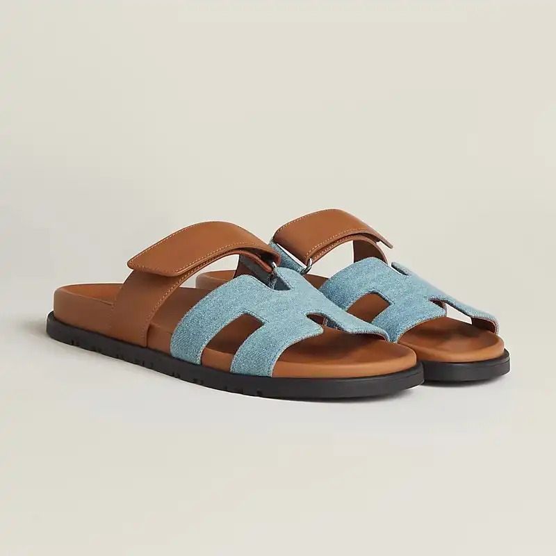 Hermes Chypre Sandal Denim Bleu Clair / Naturel - photo 6