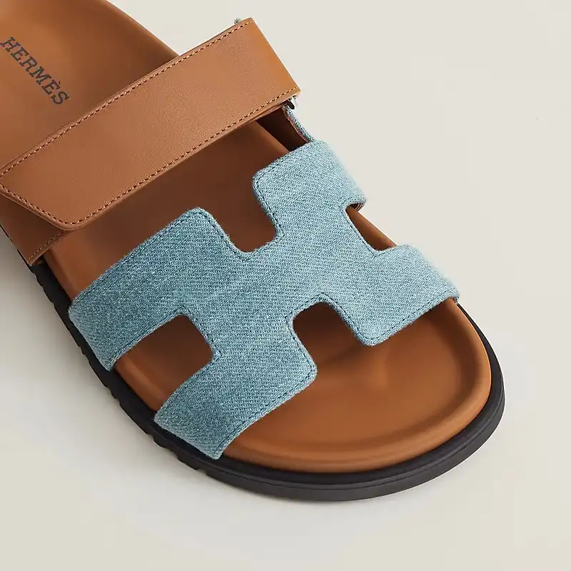 Hermes Chypre Sandal Denim Bleu Clair / Naturel - photo 7