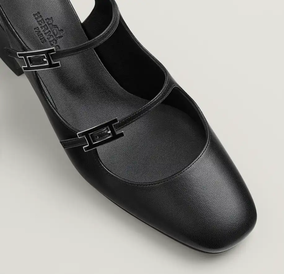 Hermes Jackie 50 Pump Slingback Black - photo 6