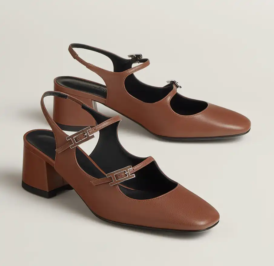 Hermes Jackie 50 Pump Slingback Gold - photo 4