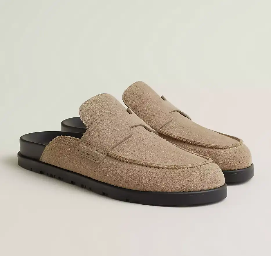 Hermes Go Mules Suede Beige Camel - photo 3