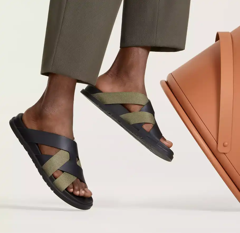 Hermes Kazimir Sandal Noir Black / Black / Vert Toundra - photo 4