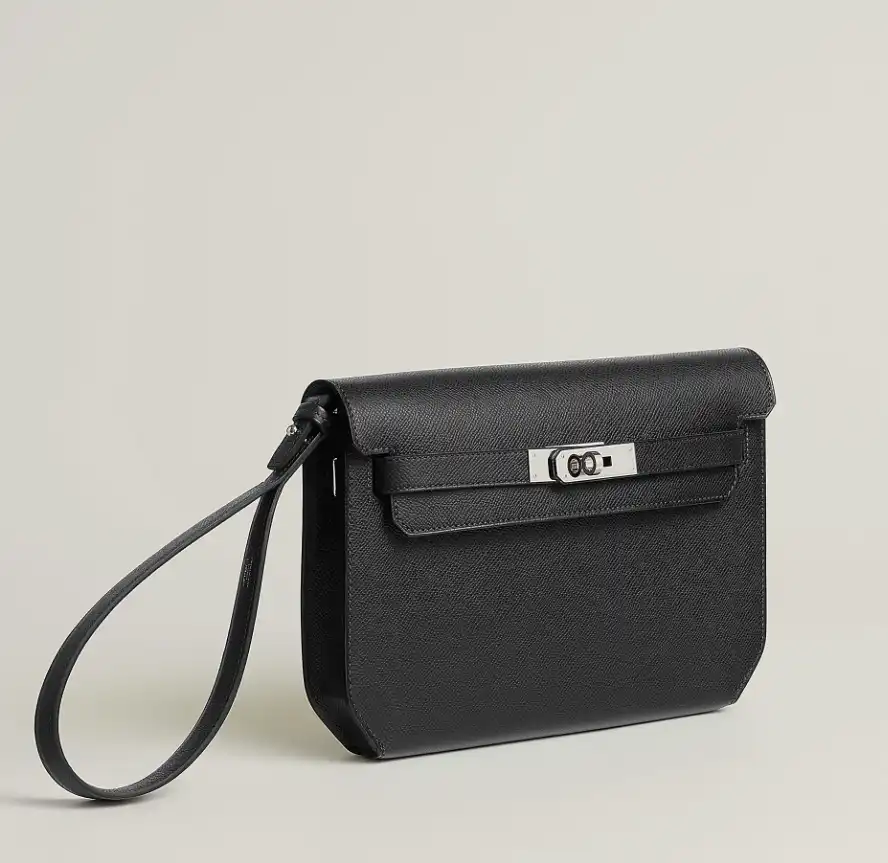 Hermes Kelly Depeches 25 Pouch Black Epsom PHW - photo 6