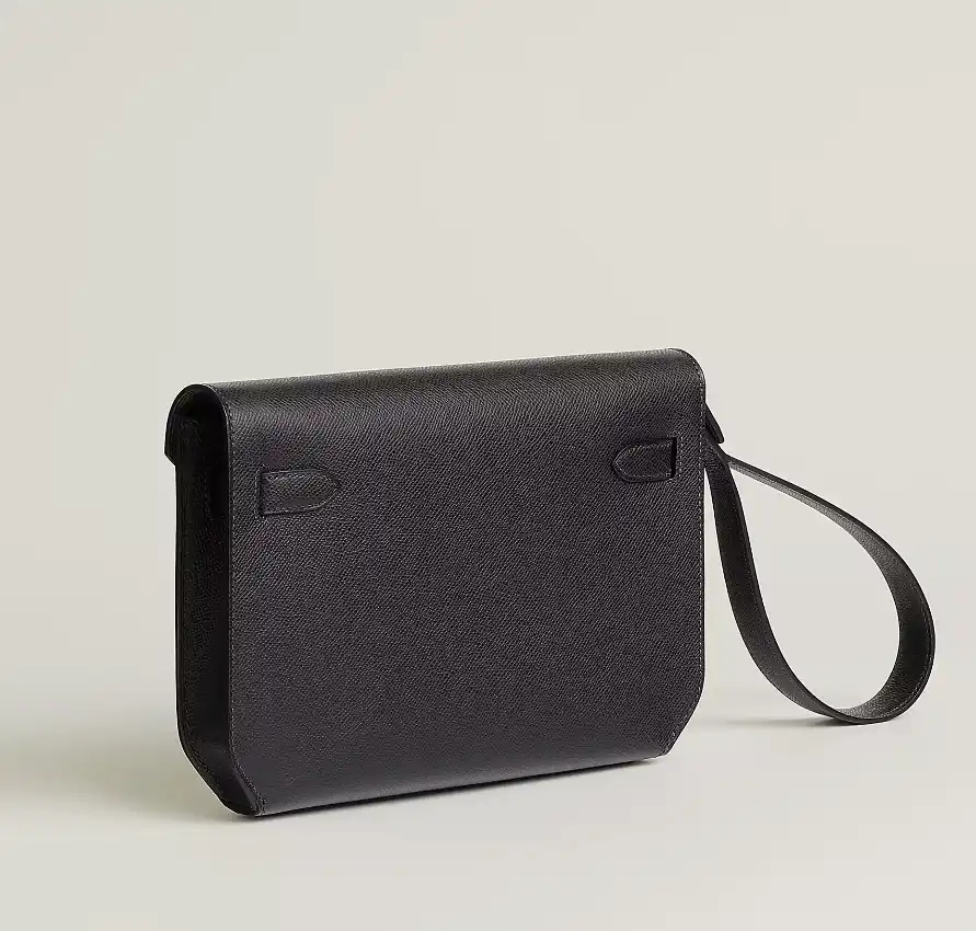 Hermes Kelly Depeches 25 Pouch Black Epsom PHW - photo 7
