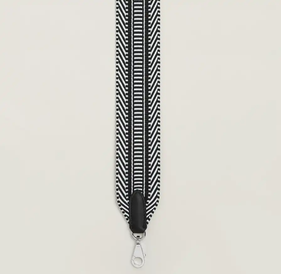Hermes Hermes Sangle Cavale 50 mm Bag Strap Ecru Noir GHW