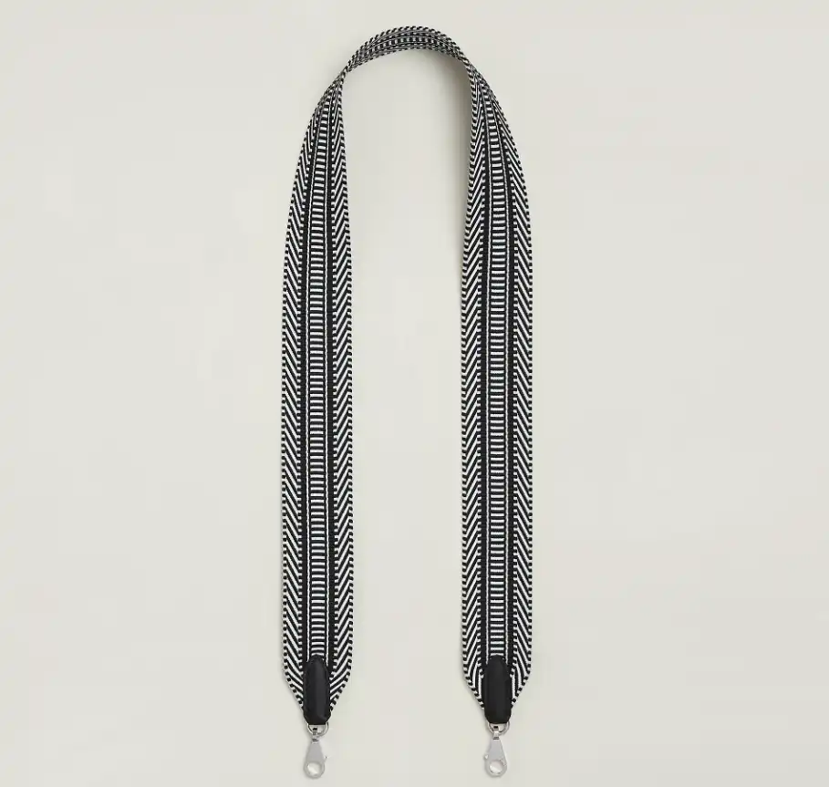Hermes Sangle Cavale 50 mm Bag Strap Ecru Noir GHW - photo 3