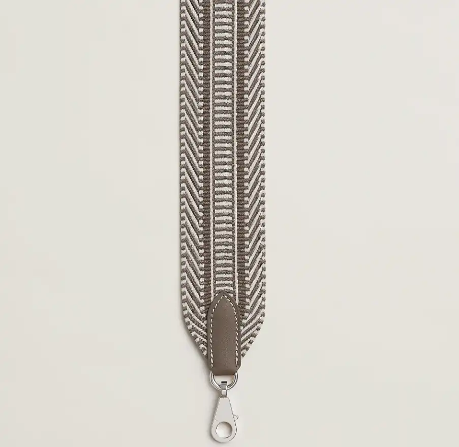 Hermes Hermes Sangle Cavale 25 mm Bag Strap Gris Pale / Etoupe / Etoupe