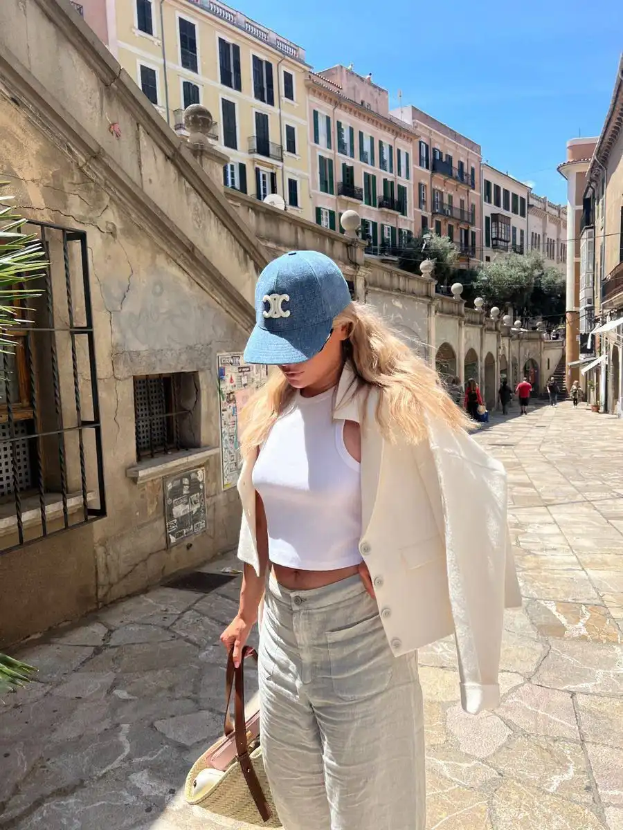 Celine Triomphe Baseball Cap in Denim Union Wash - photo 5