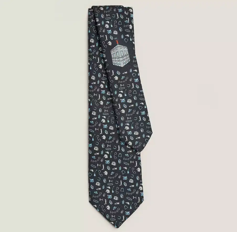 Hermes Hermes Quincaillerie Du Faubourg Tie Marine / Blue