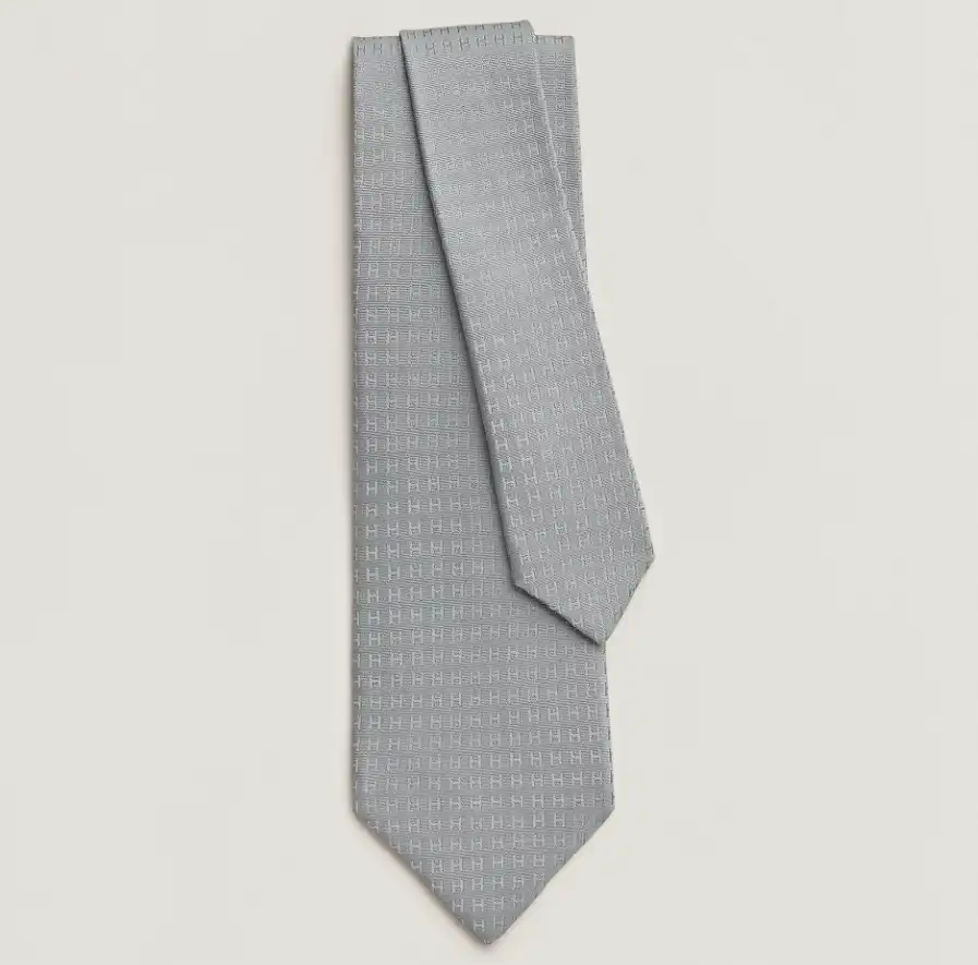 Hermes Hermes Faconnee H Tie Gris
