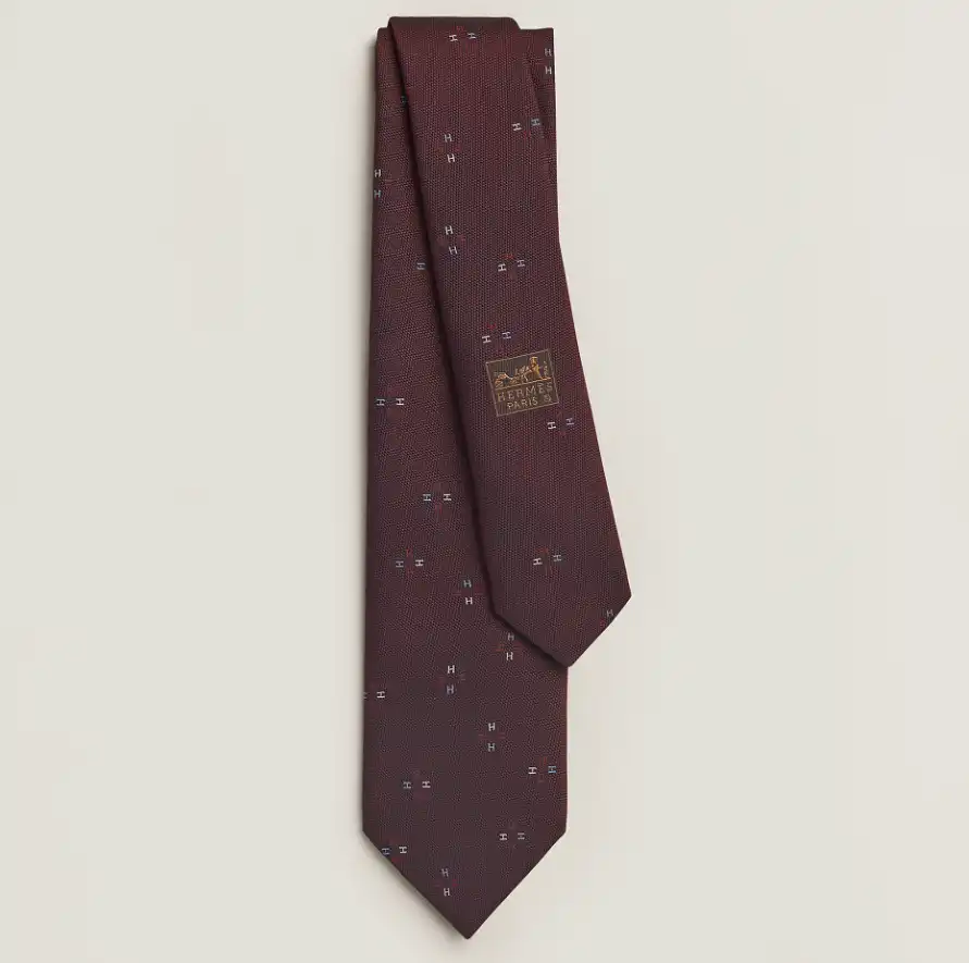 Hermes Hermes Tie Petales Bordeaux / Rouge / Ciel