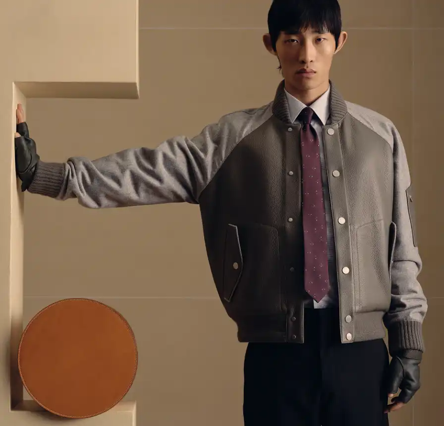 Hermes Tie Petales Bordeaux / Rouge / Ciel - photo 3