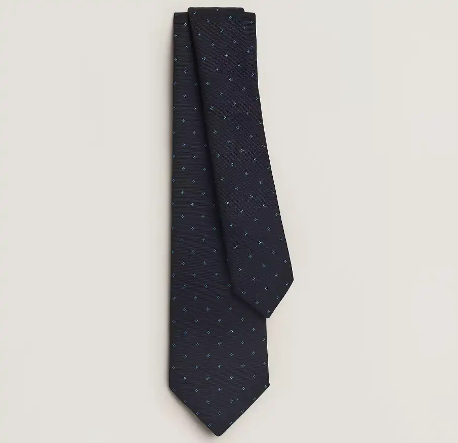 Hermes Hermes Tie Micro H Marine / Bleu Vif