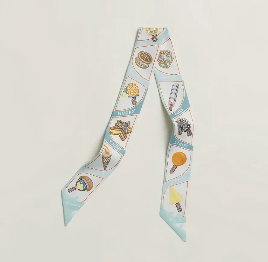 Hermes Twilly Funny Ice Cream Aqua / Orange / Jaune - photo 3