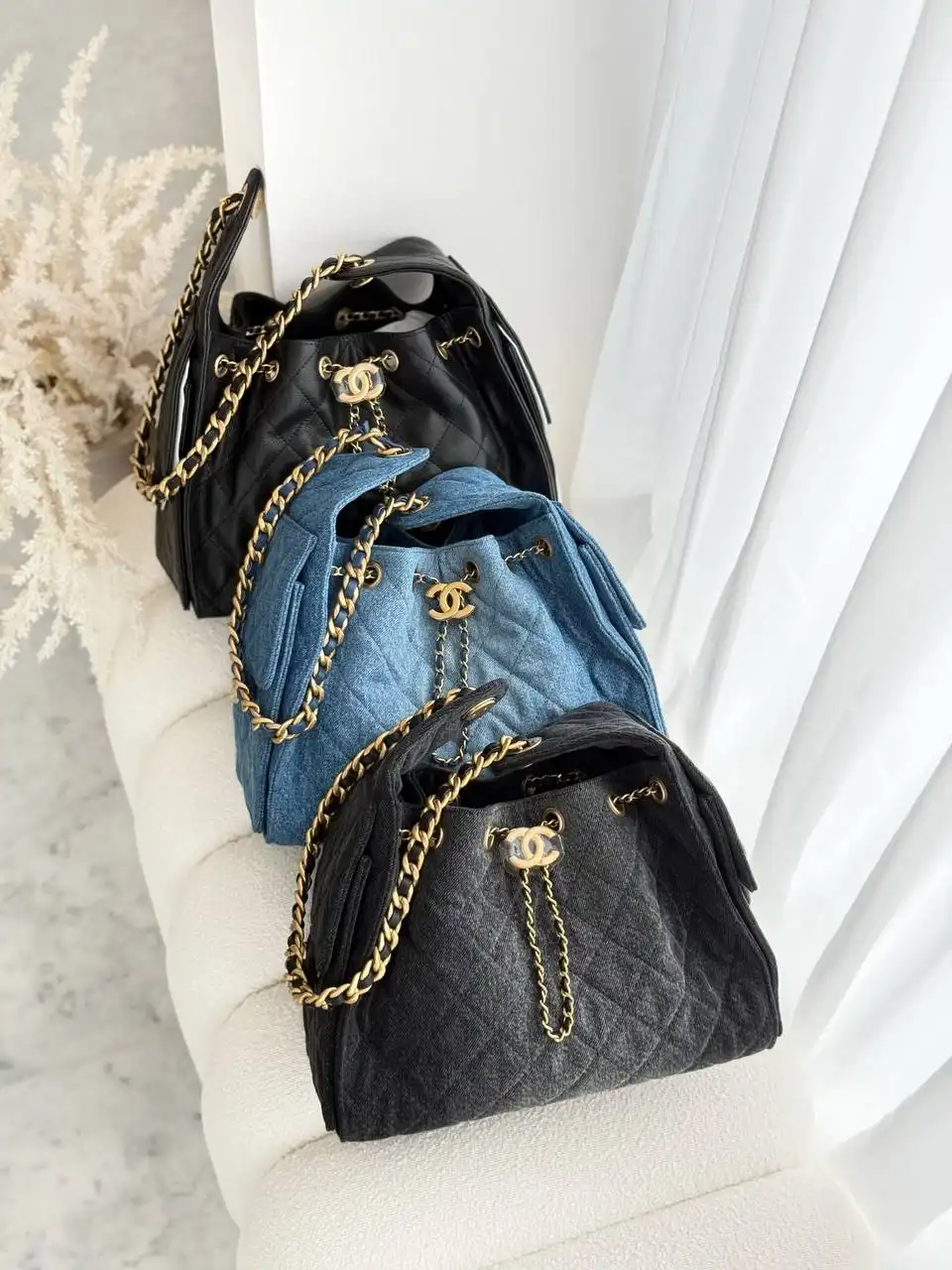 Chanel 25 / C25 Small Denim Blue GHW - photo 4
