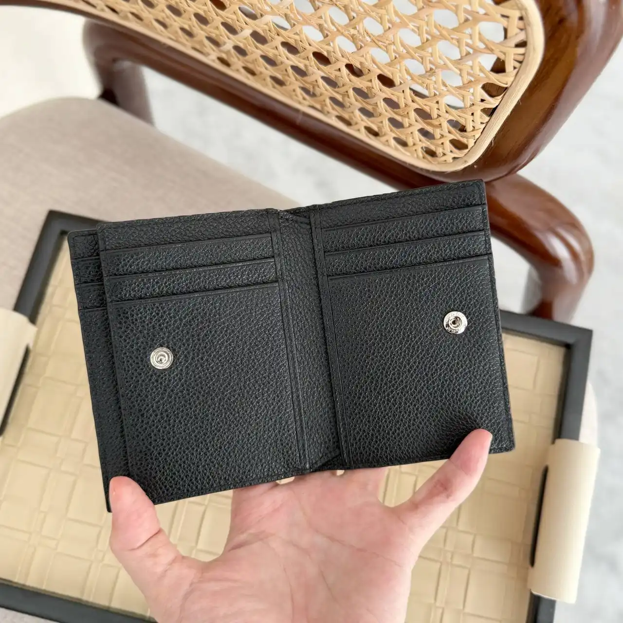 Prada Vertical Bifold Card Holder Black - photo 3