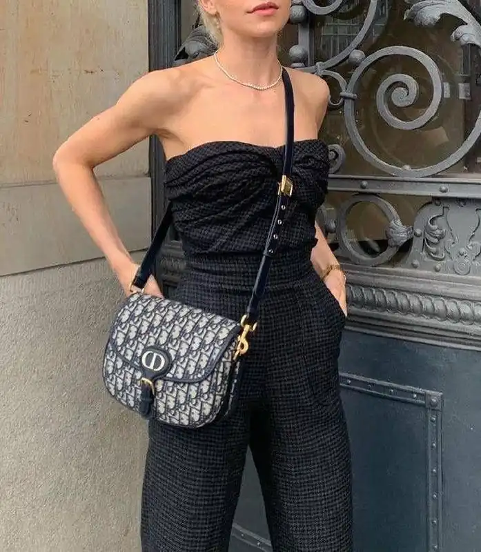 DIOR Bobby Bag Medium Oblique Navy - photo 5