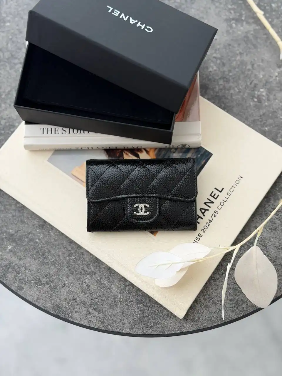 CHANEL Chanel Classic Flap Card Wallet Black SHW