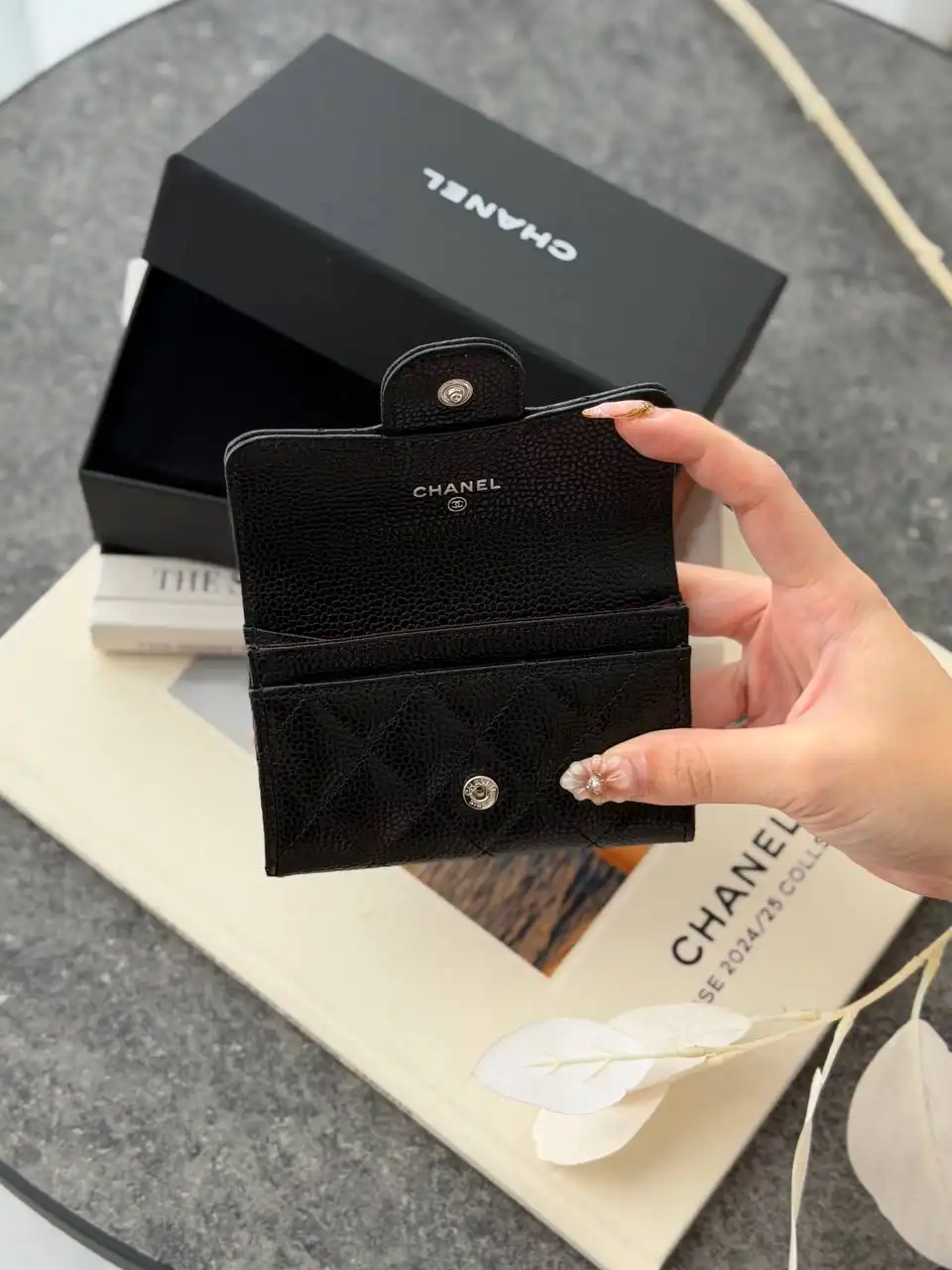 CHANEL Chanel Classic Flap Card Wallet Black SHW