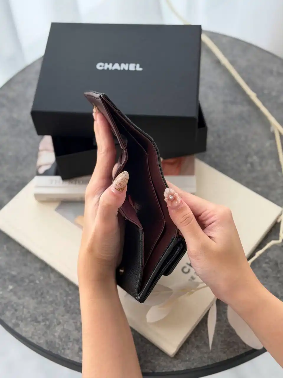 Chanel Mini Trifold Wallet Black GHW - photo 4