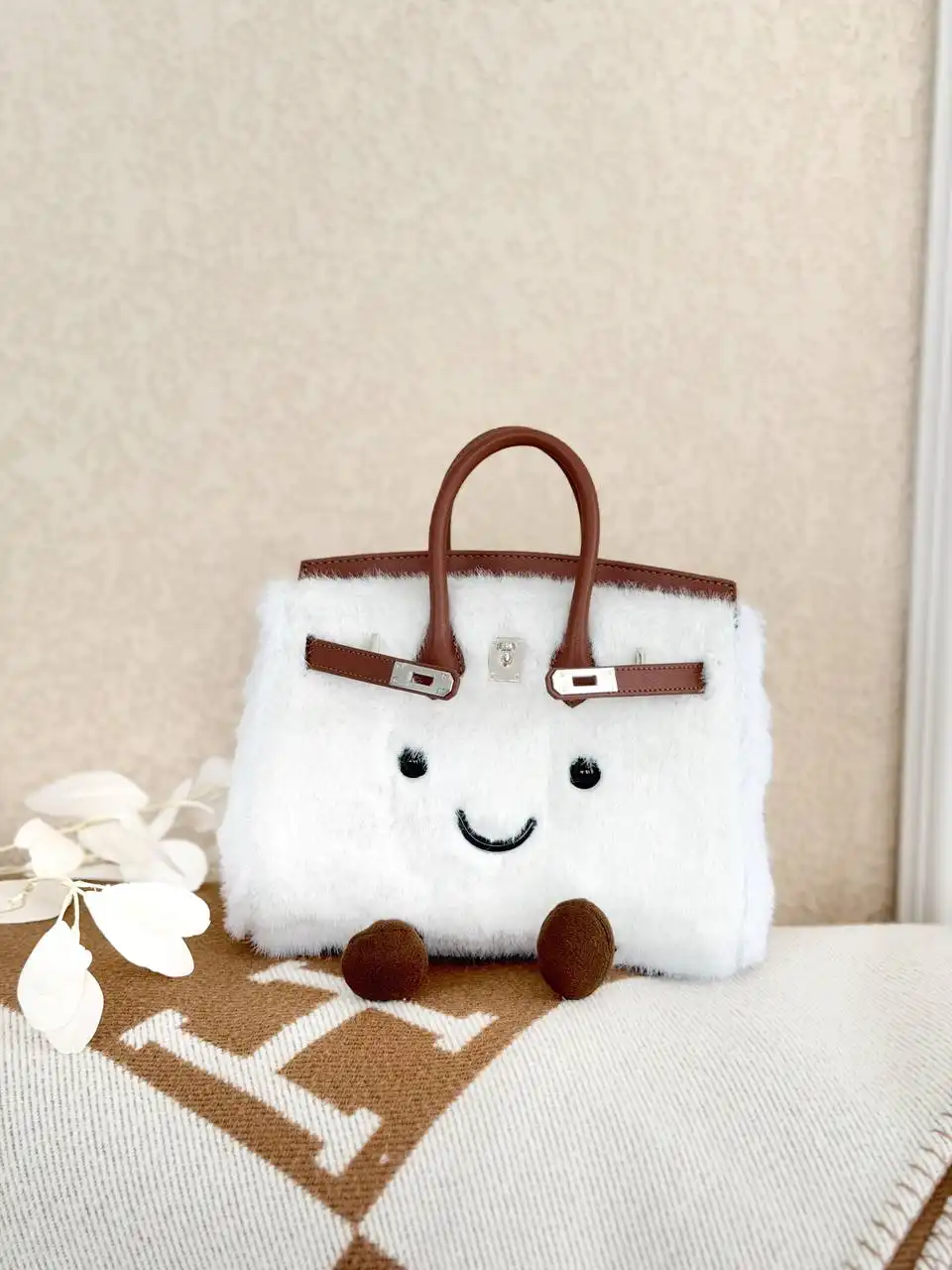 Jellycat Jellycat Birkin Medium White Handle Brown