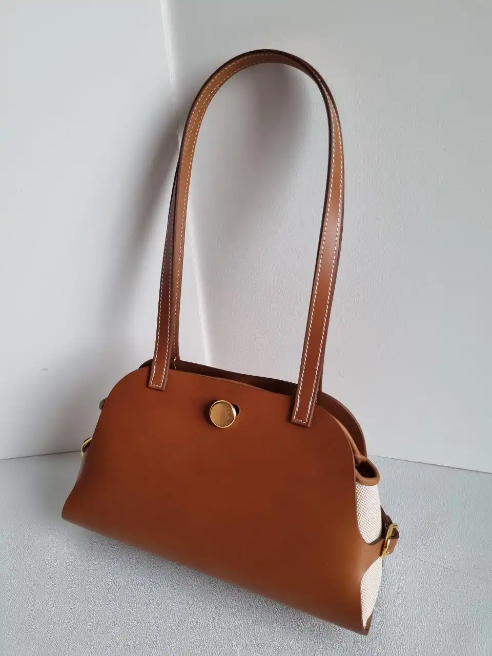 Hermes Tablier Sellier Bag Fauve / Gold / Écru / Beige GHW - photo 3