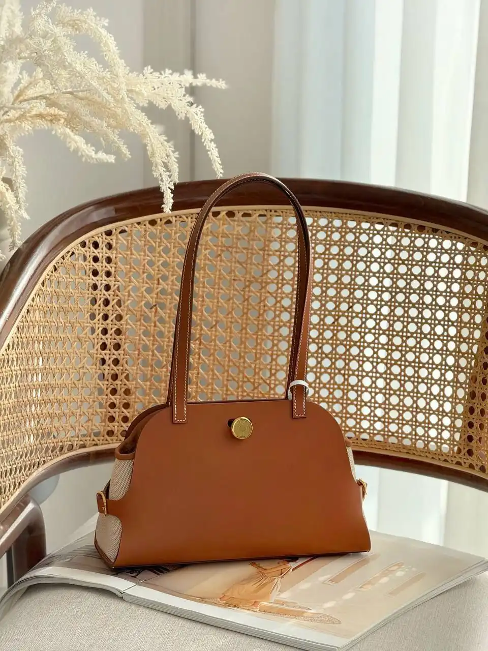 Hermes Tablier Sellier Bag Fauve / Gold / Écru / Beige GHW - photo 2