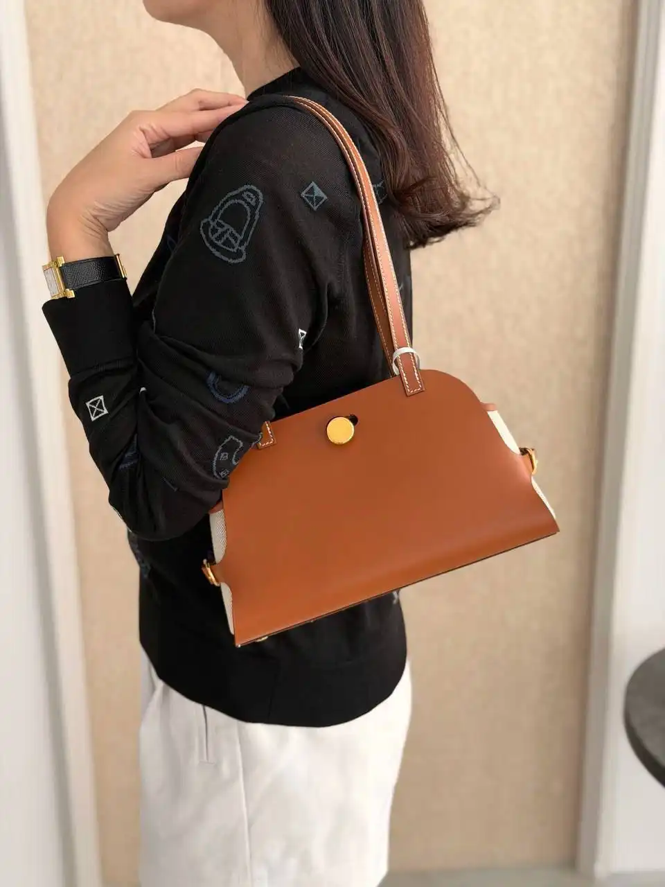 Hermes Tablier Sellier Bag Fauve / Gold / Écru / Beige GHW - photo 4