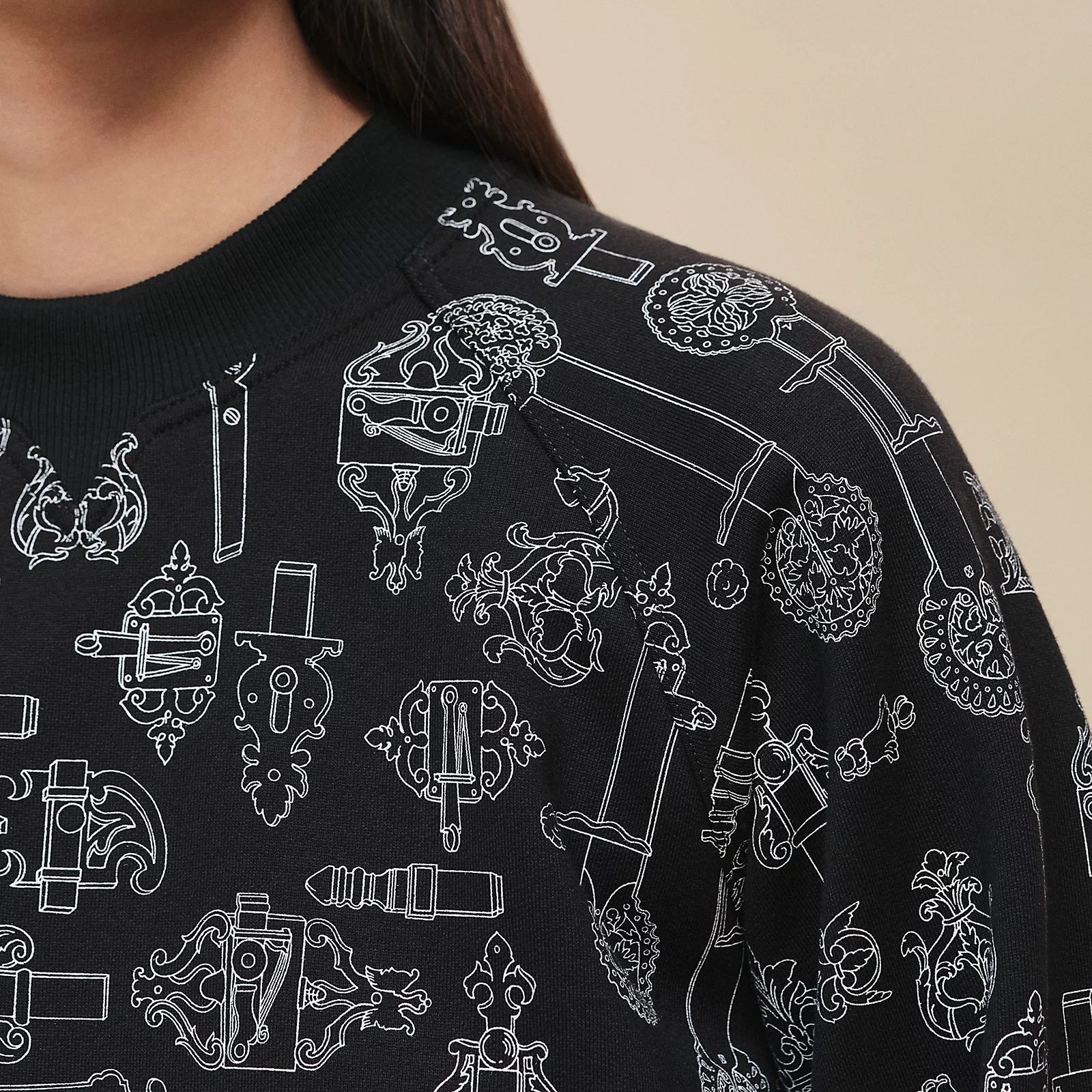 Hermes Ferronnerie Remix Sweatshirt Noir / Black - photo 4