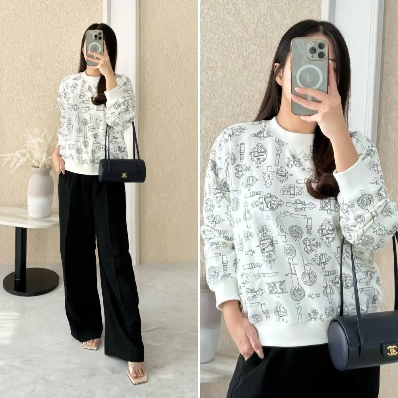 Hermes Hermes Ferronnerie Remix Sweatshirt Blanc Casse