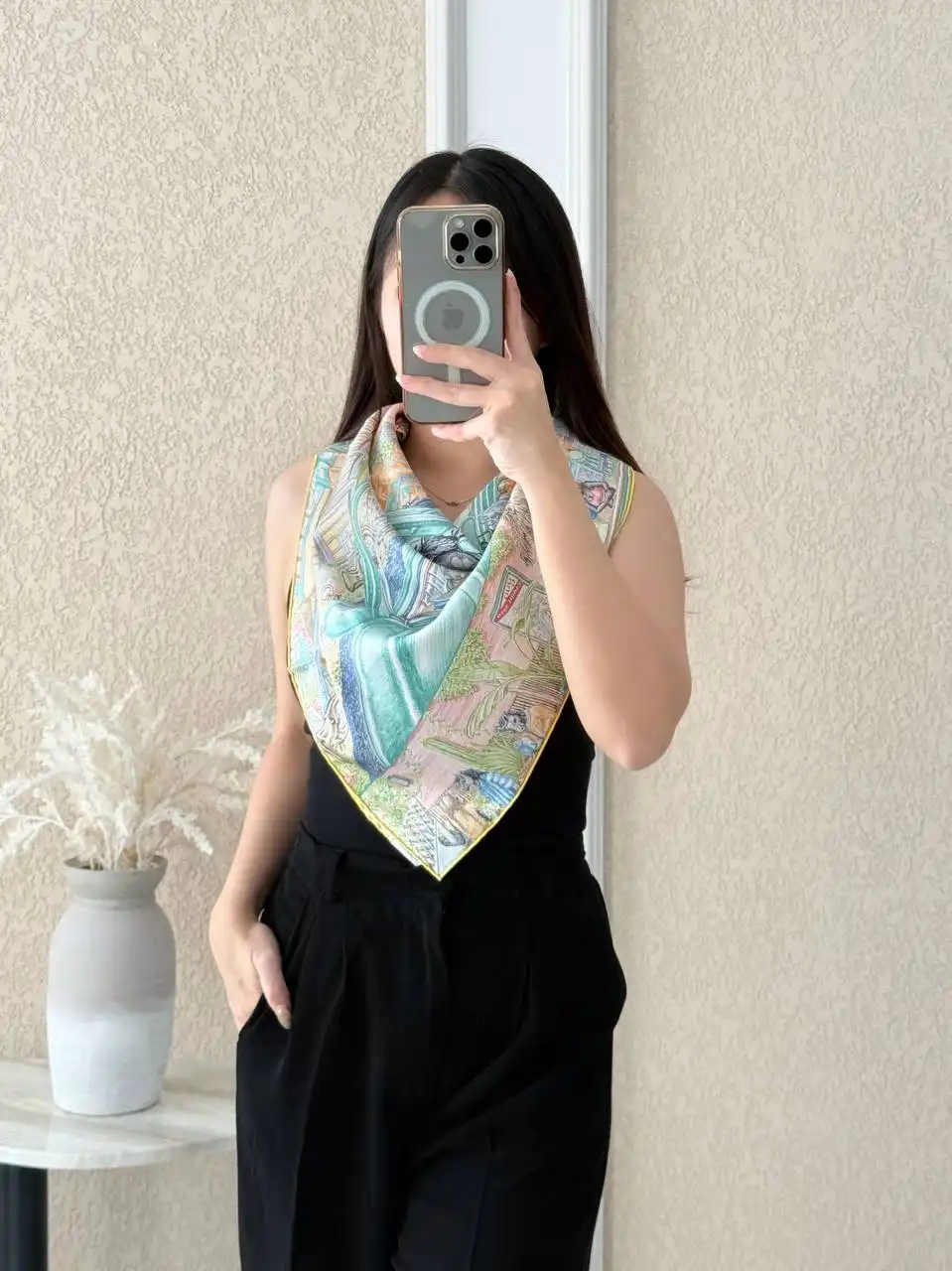 Hermes City of Light Scarf 90 Jaune / Celadon / Rose - photo 5