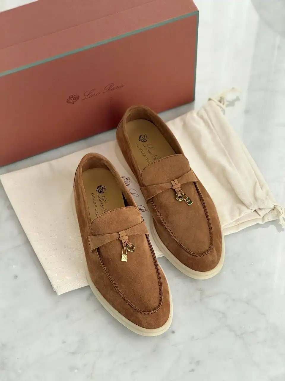Loro Piana Summer Charm Walk Loafers Colour Vicuna GHW - photo 1