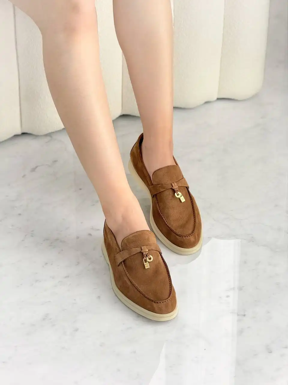 Loro Piana Summer Charm Walk Loafers Colour Vicuna GHW - photo 3