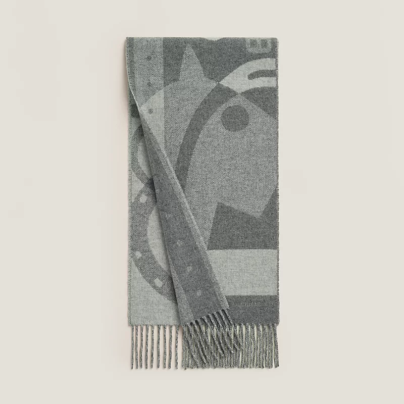 Hermes Hermes Ready Steady Go Scarf Gris Elephant / Gris Clair Chine