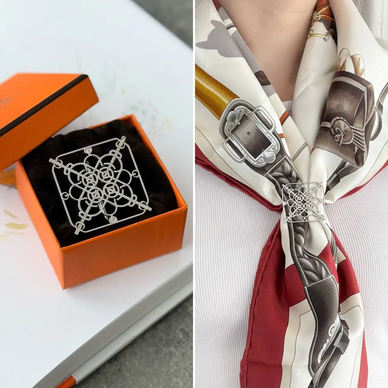 Hermes Hermes Scarf Ring Eperon dOr Cisele Scarf Ring PHW