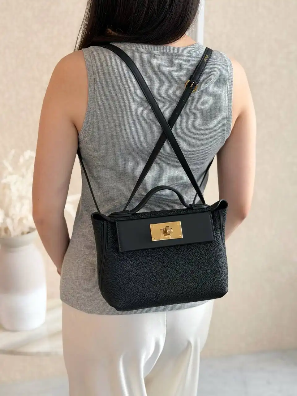 Hermes Mini 2424 Togo Black GHW - photo 4