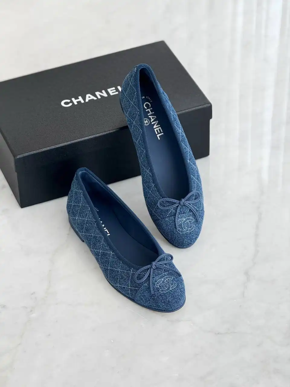 Chanel Ballerine Denim Quilted Flats - photo 1