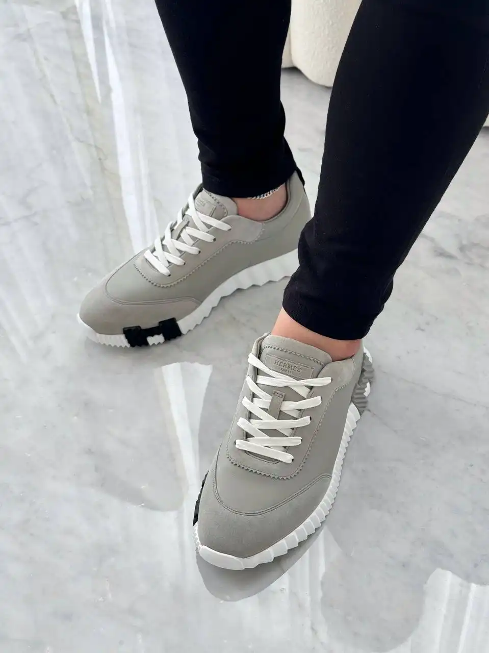 Hermes Bouncing Sneaker Gris Arctique - photo 2