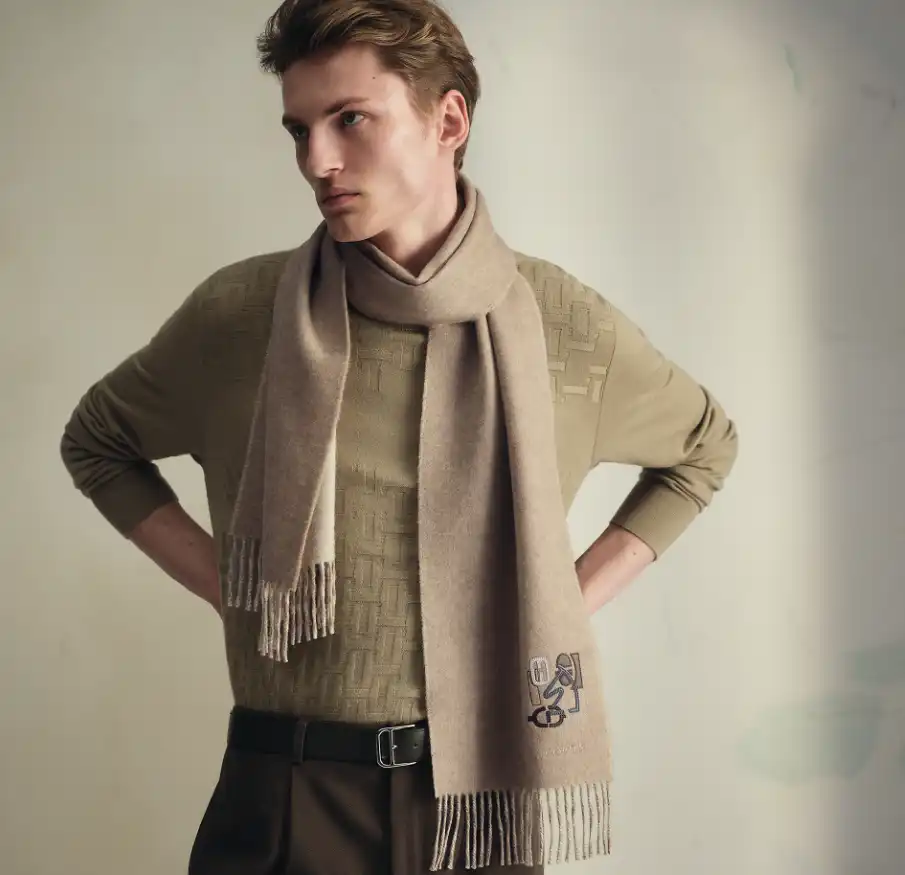 Hermes Recto-Verso PM H Puzzle Muffler Naturel / Beige Chine - photo 5