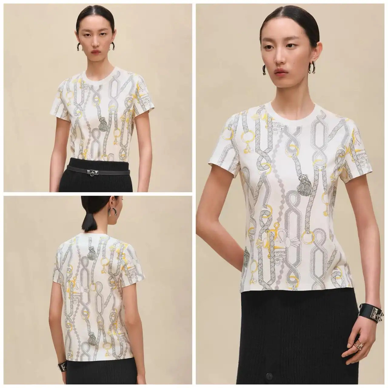 Hermes Hermes Palefroi Remix Straight T-shirt Blanc