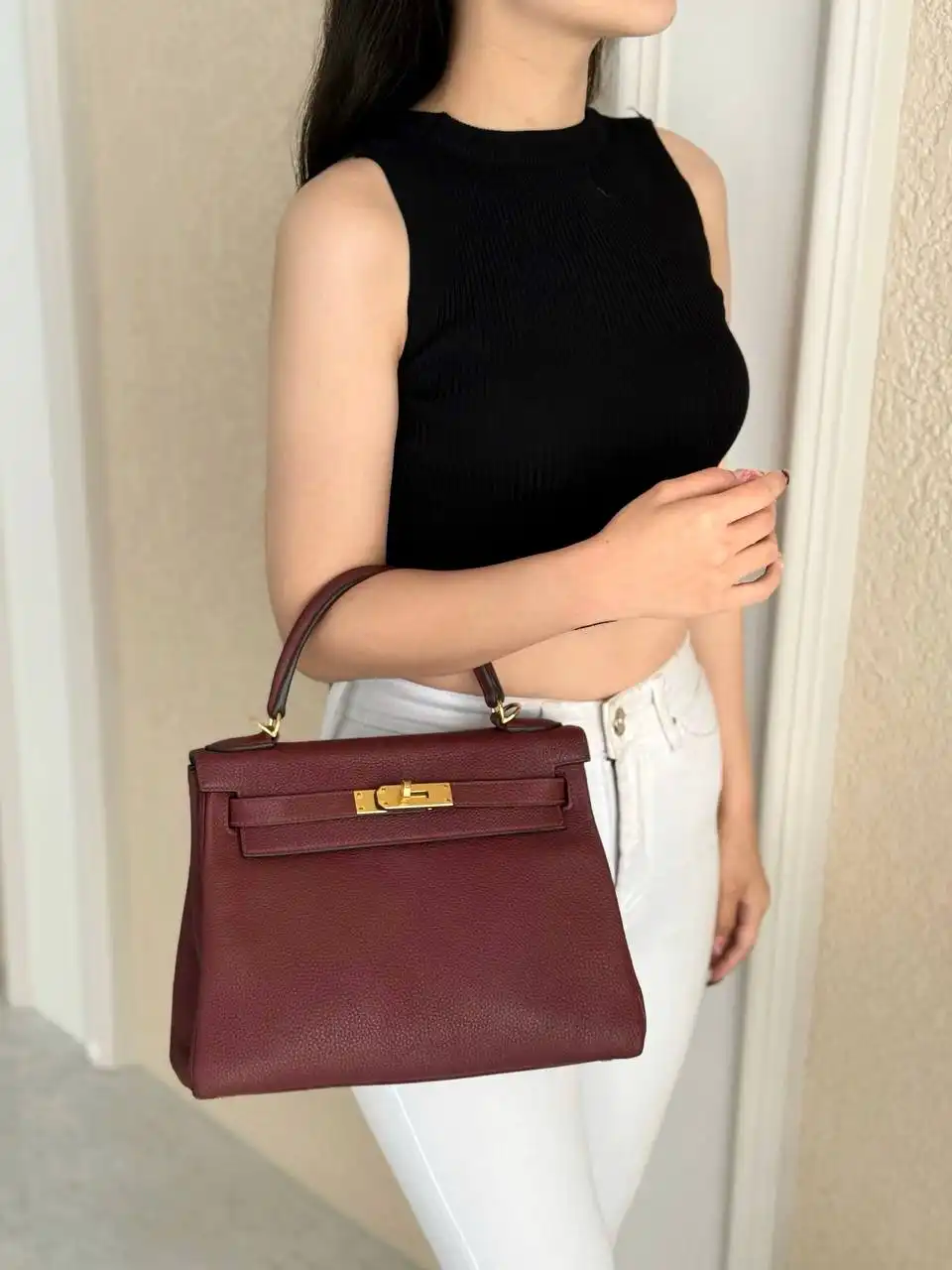 Never Been Used Hermes Kelly 28 / K28 Togo Rouge H GHW - photo 3