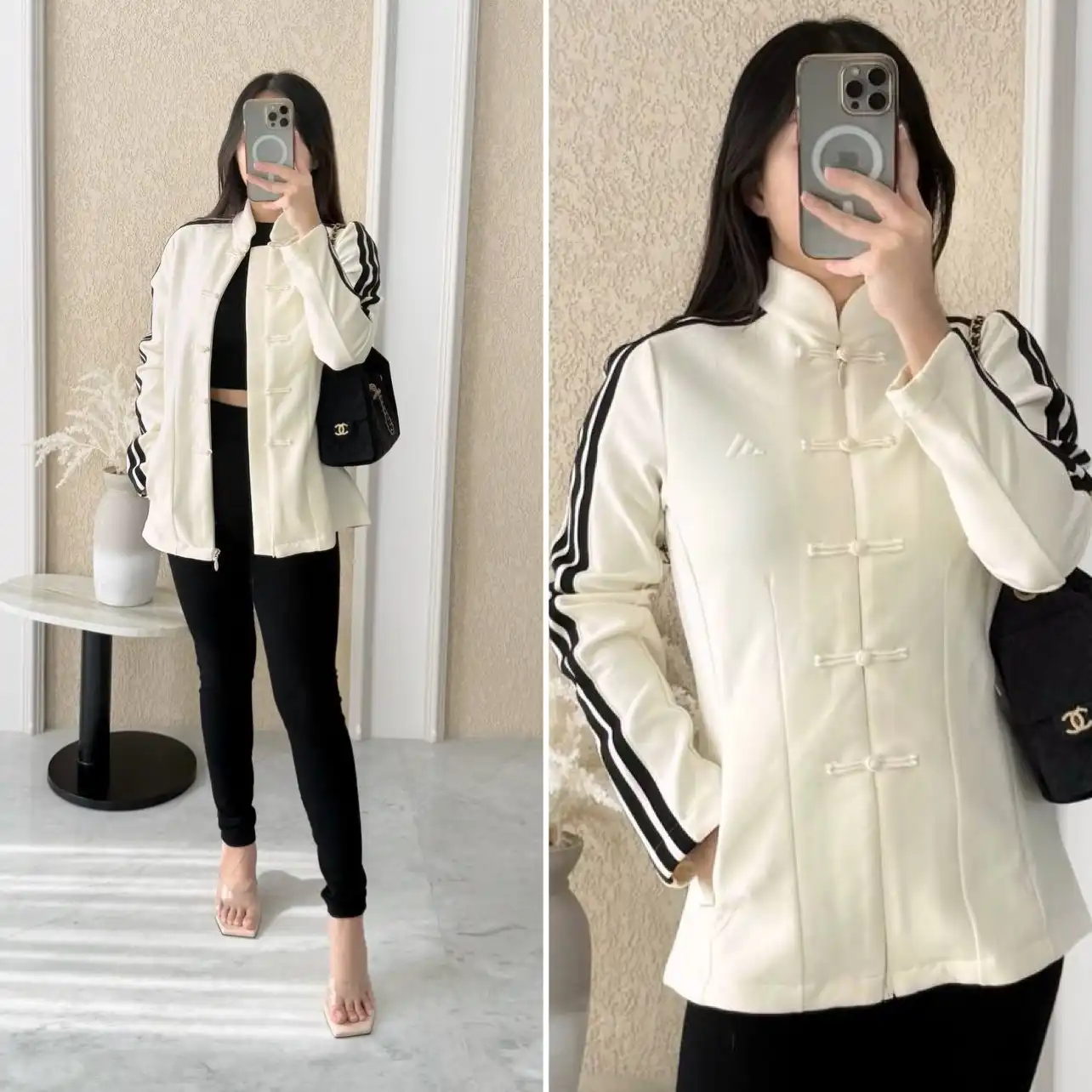 Adidas Adidas Chinese Spacer Slim Jacket White