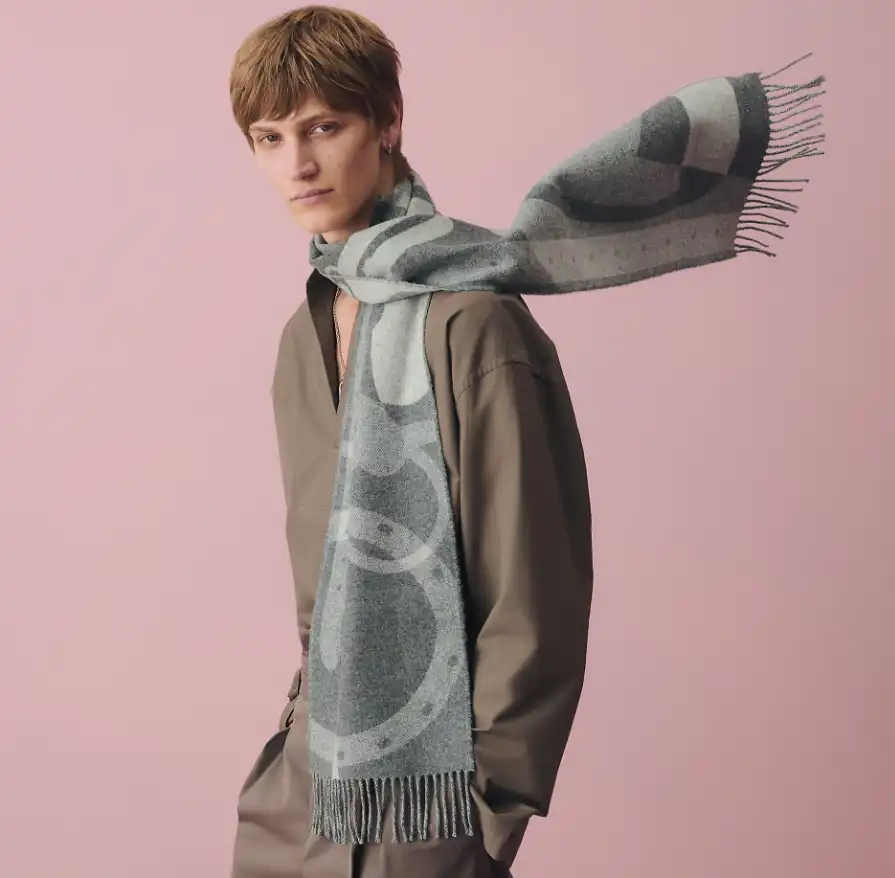 Hermes Ready Steady Go Scarf Gris Elephant / Gris Clair Chine - photo 5