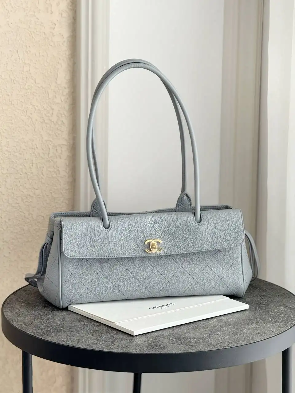 CHANEL Chanel Baguette East West Tote Bag Small Grey GHW