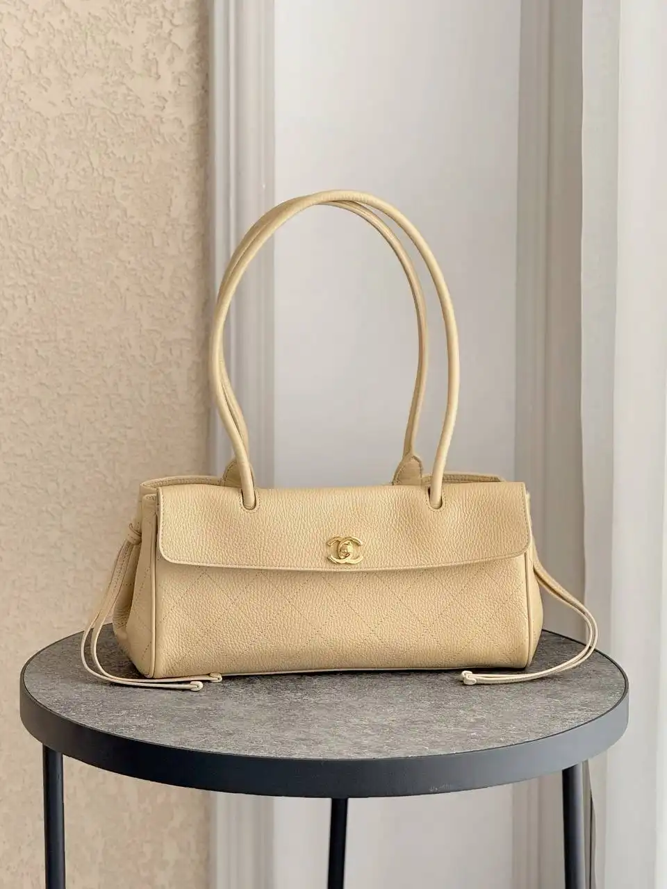 CHANEL Chanel Baguette East West Tote Small Bag Beige