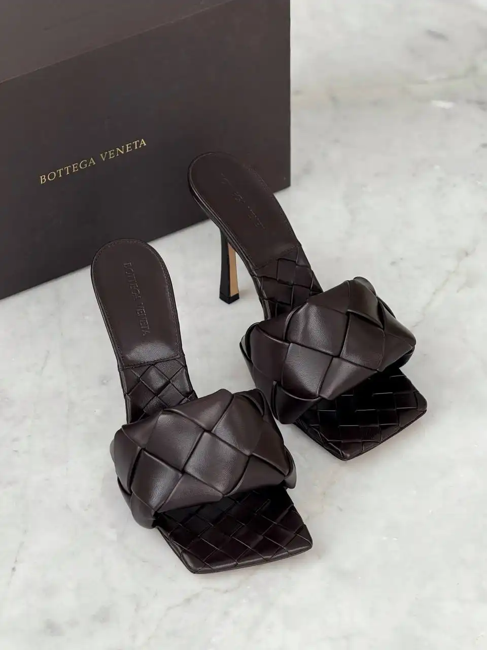 Bottega Veneta Bottega Heels Pelle S.gomma Maxi Tubolare Nappa Fondente