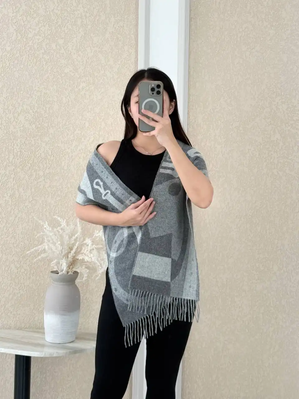 Hermes Ready Steady Go Scarf Gris Elephant / Gris Clair Chine - photo 4