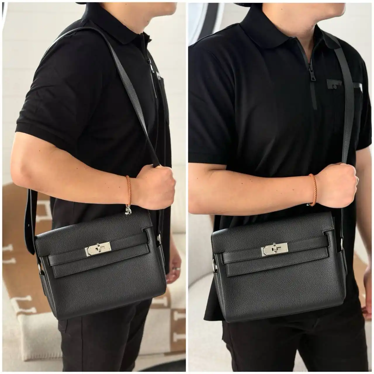 Hermes Kelly Messenger Togo Black PHW - photo 5