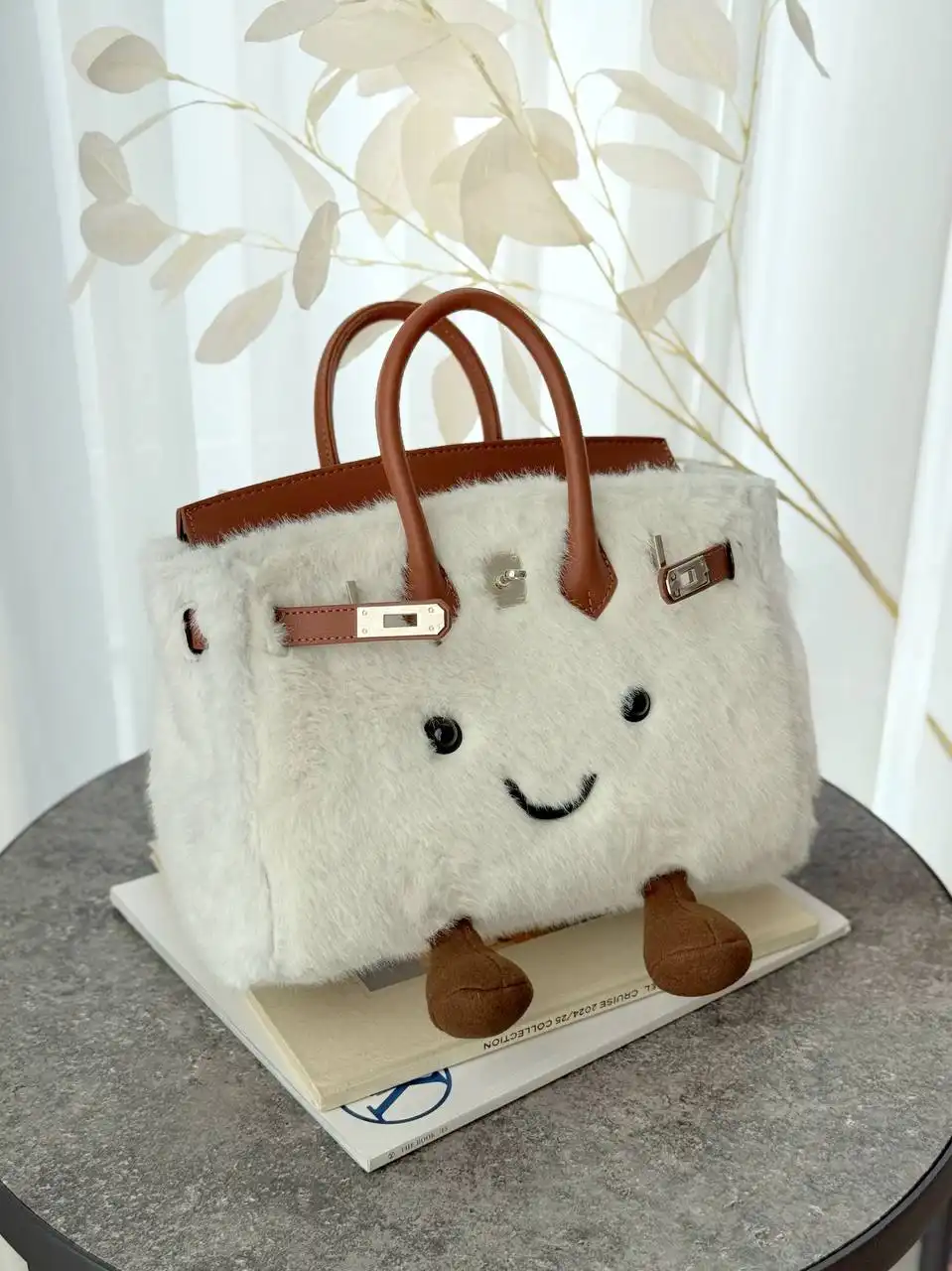 Jellycat Jellycat Birkin Medium White Handle Brown